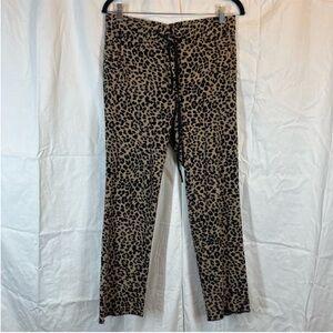 WHIT leopard animal print straight leg pants joggers Classic chic comfy